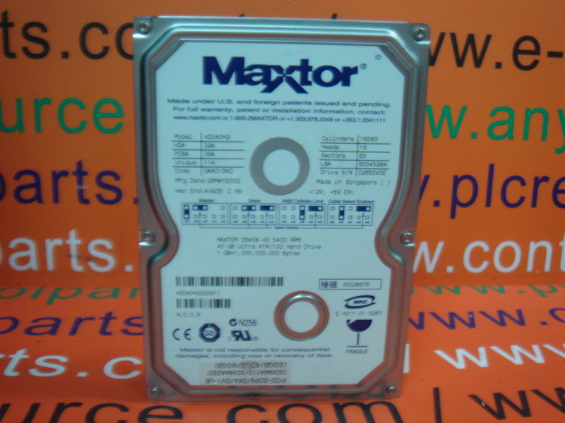 Maxtor D X D D H Gb Ide Hard Disk Drive Plc Dcs Servo